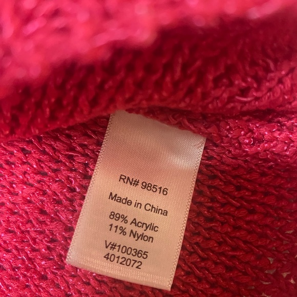 2X Coldwater Creek Sweater/Cardigan Mix One Piece Red/Fuschia EUC - Picture 5 of 5
